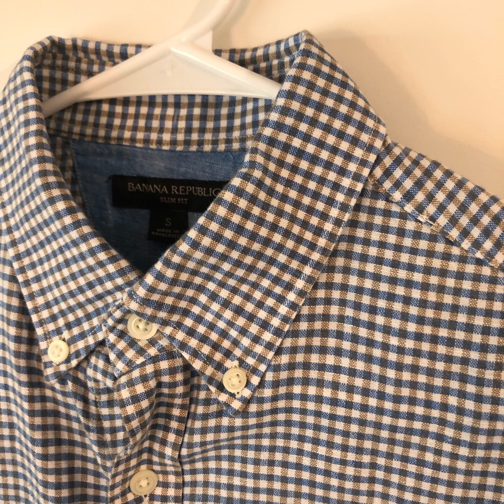 Banana Republic Men’s Slim Fit Cotton Linen Shirt - Small